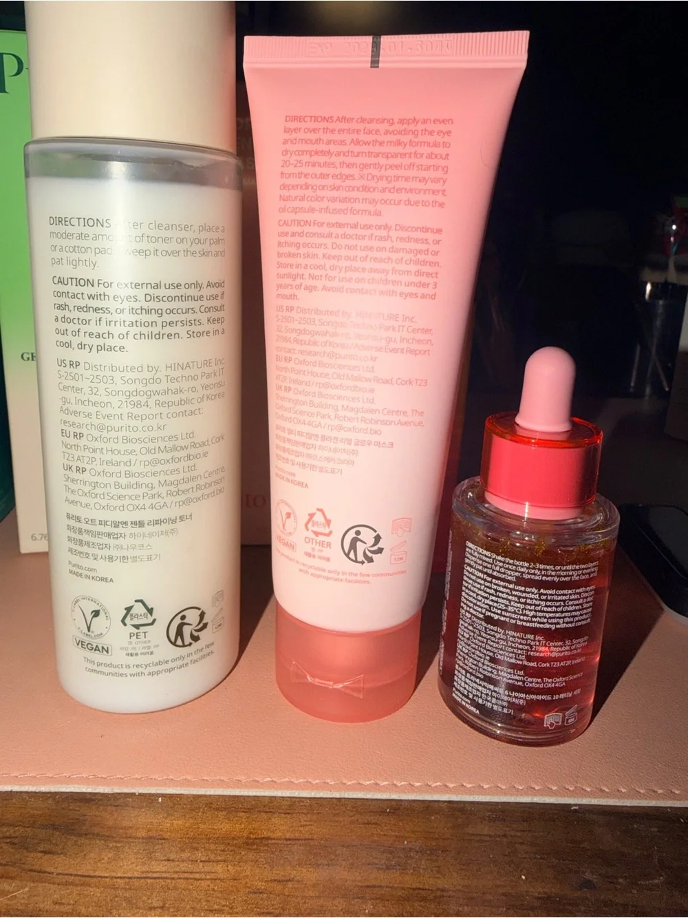 6 item Purito Seoul bundle: Serums, Cleanser, Cream, Toner, Mask